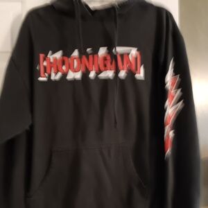 Hoonigan  Black and Red Men's Sweatshirt M